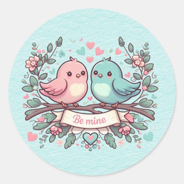 Seien Sie meine rosa und blauen Lieblinge Runder Aufkleber (Vorderseite)