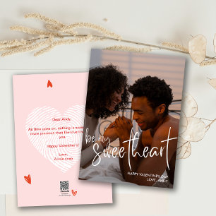 Seien Sie meine Sweetheart Script Valentine Foto C Feiertagskarte