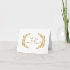 Seien Sie meine Trauzeugin Gravur Gold Blume Leaf Einladung