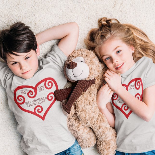 Seien Sie meine Valentine Herzunisex Kinder T-Shirt (Be My Valentine Heart Unisex Kids T-Shirt)