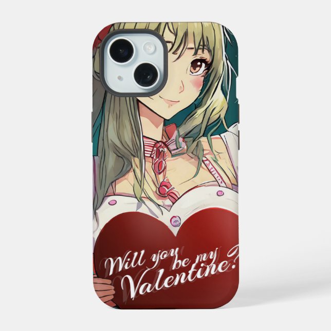 Seien Sie meine Valentine im Manga Style 33893 iPhone 15 Hülle (Rückseite)