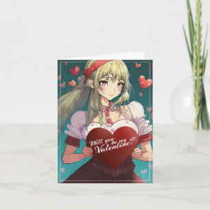 Seien Sie meine Valentine im Manga Style 33893 Karte