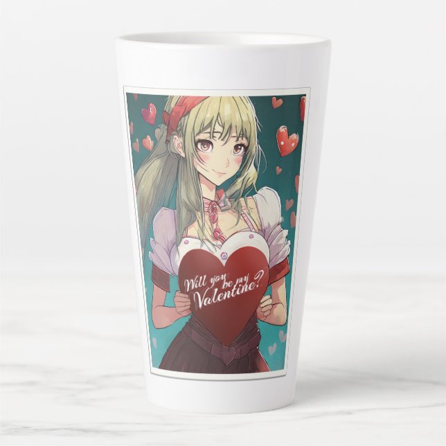 Seien Sie meine Valentine im Manga Style 33893 Milchtasse (Vorderseite)