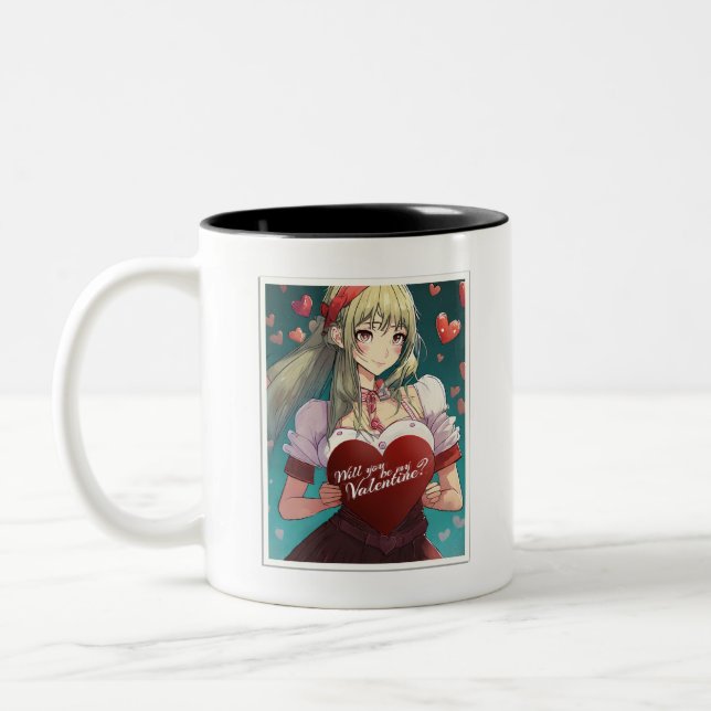 Seien Sie meine Valentine im Manga Style 33893 Zweifarbige Tasse (Links)