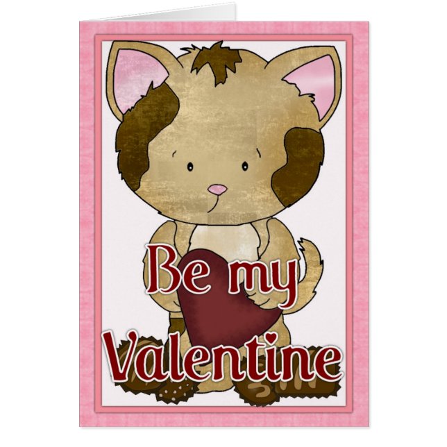 Seien Sie meine Valentine Kitty Cat Grußkarte d2 (Vorne)