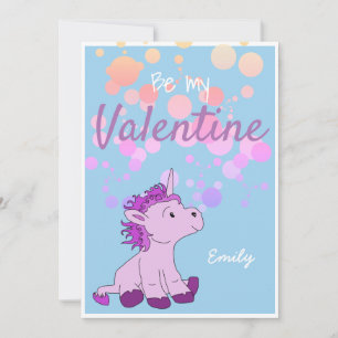Seien Sie meine Valentine Niedlich Unicorn Valenti Feiertagskarte