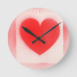 Seien Sie meine Valentine Red heart Note Notebook Runde Wanduhr