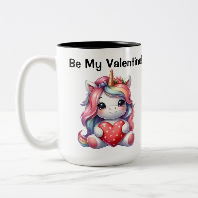Seien Sie meine Valentine-Tasse Zweifarbige Tasse (Links)