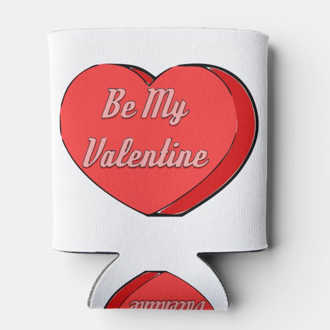 Seien Sie meine Valentinen Herzkadine Zeichnend Dosenkühler (Rückseite)