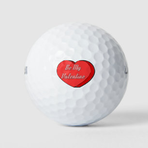Seien Sie meine Valentinen Herzkadine Zeichnend Golfball