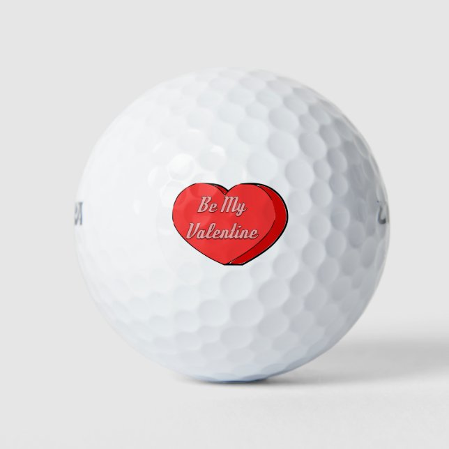 Seien Sie meine Valentinen Herzkadine Zeichnend Golfball (Vorderseite)