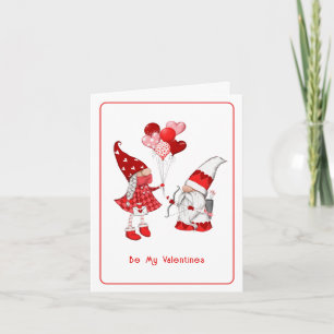 Seien Sie meine Valentines Girl & Boy Gnome Ferien Feiertagskarte