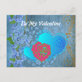 Seien Sie meine Valentinin Romantische Rose, die H Postkarte