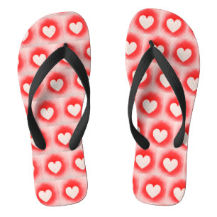 Seien Sie meine Valentinin-weiße Herznote Flip Flops