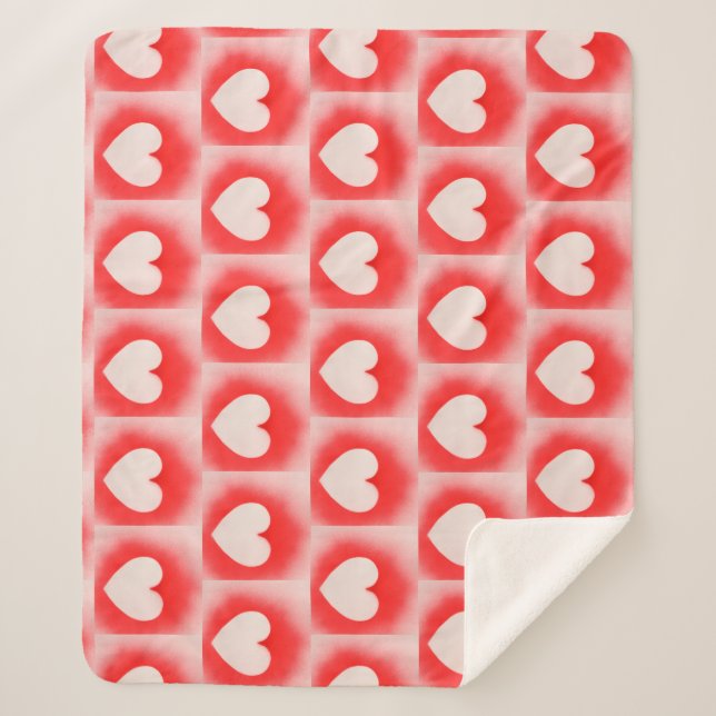 Seien Sie meine Valentinin-weiße Herznote Sherpadecke (Vorderseite)