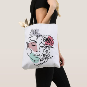 Seien Sie mit einer Linie Kunst Frau Gesicht Linie