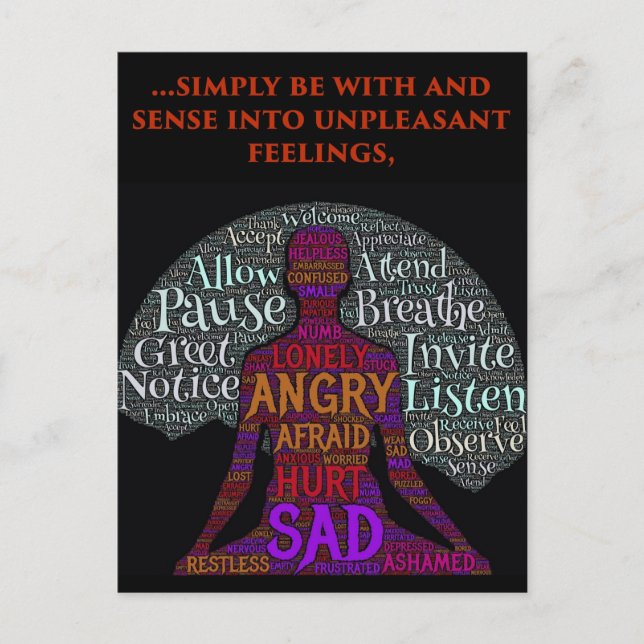 Seien Sie mit Ihren Gefühlen Postkarte (Vorderseite)