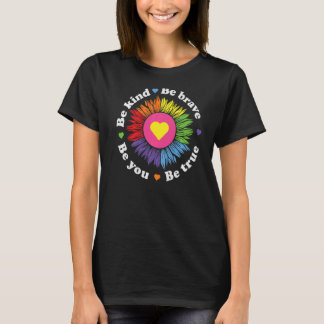 Seien Sie mutig, wahr sein, glücklich Sonnenblumen T-Shirt