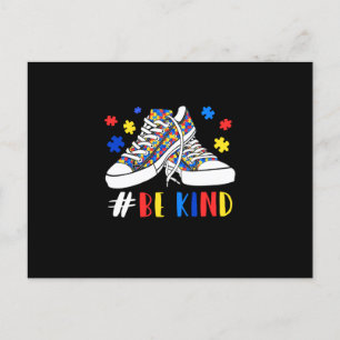 Seien Sie nett Autismus Bewusstsein Puzzle Schuhe  Ankündigungspostkarte