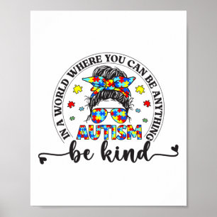 Seien Sie nett, Bun Girls Kinder Autismus Bewussts Poster
