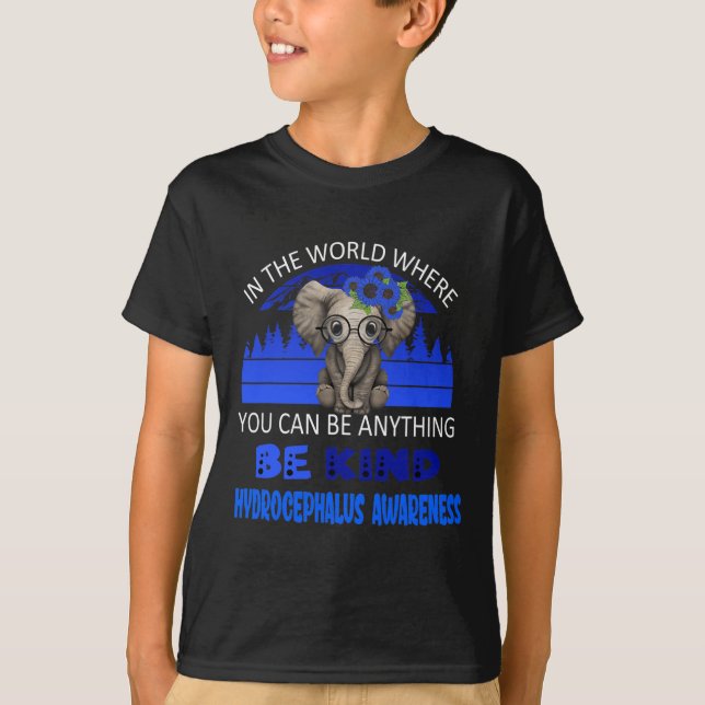 Seien Sie nett Hydrocephalus Awareness Elephant Re T-Shirt (Vorderseite)