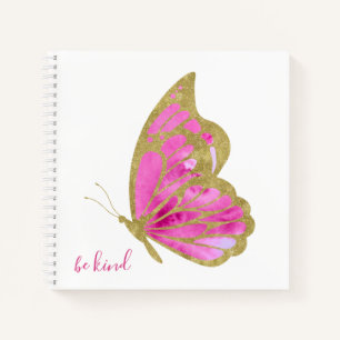 Seien Sie nett trendy Gold und rosa Schmetterling Notizbuch