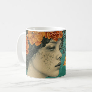 Seien Sie nett zu Ihrem Geist, künstlerisches Grün Kaffeetasse