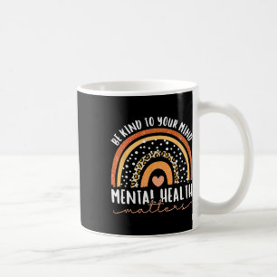 Seien Sie nett zu Ihrem Kopf Leopard Rainbow Psych Kaffeetasse