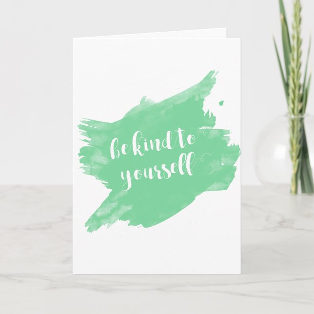 Seien Sie nett zu sich selbst Aquarell Karte (Vorderseite)