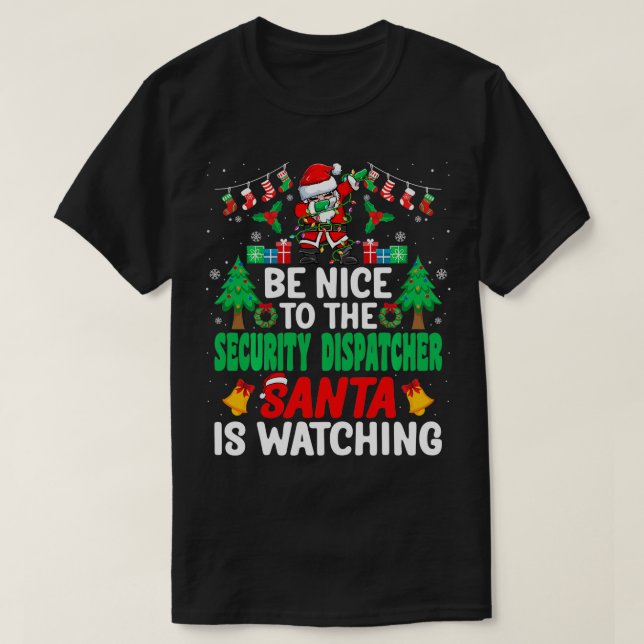 Seien Sie nett zum Sicherheitsdienst Weihnachten T-Shirt (Design vorne)
