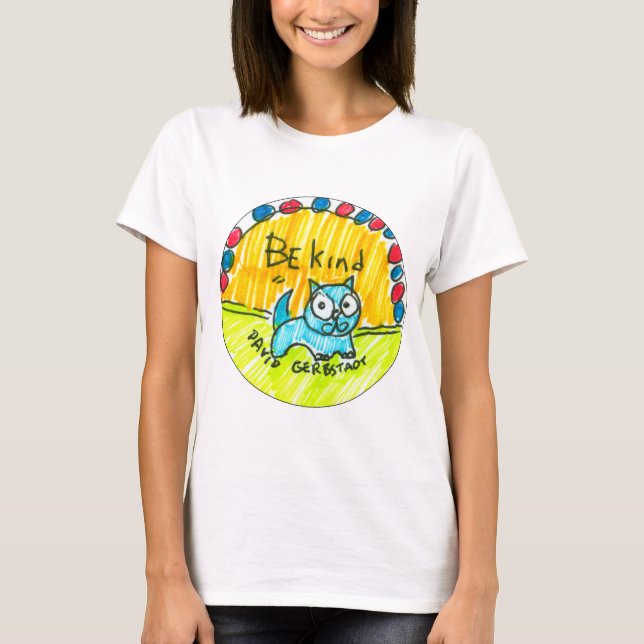 Seien Sie nette blaue Katze T-Shirt (Vorderseite)