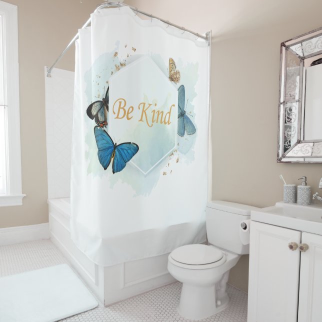 Seien Sie nette Frauen, inspirierende Schmetterlin Duschvorhang (Beispiel)