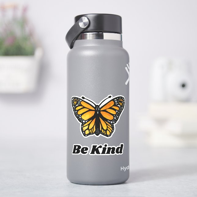 Seien Sie nette Monarch Butterfly Aquarellbilder Aufkleber (HydroFlask)