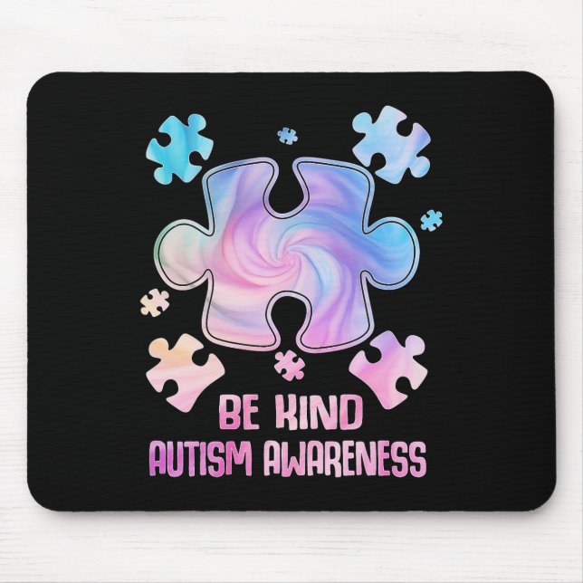 Seien Sie nette Puzzleteile Gefärbte Krawatte Auti Mousepad (Vorne)