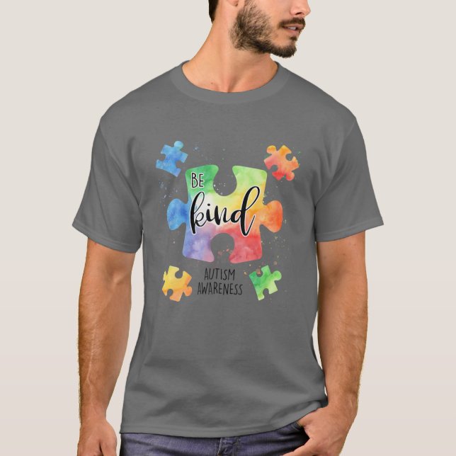 Seien Sie nette Puzzleteile Niedliche Autismus Bew T-Shirt (Vorderseite)