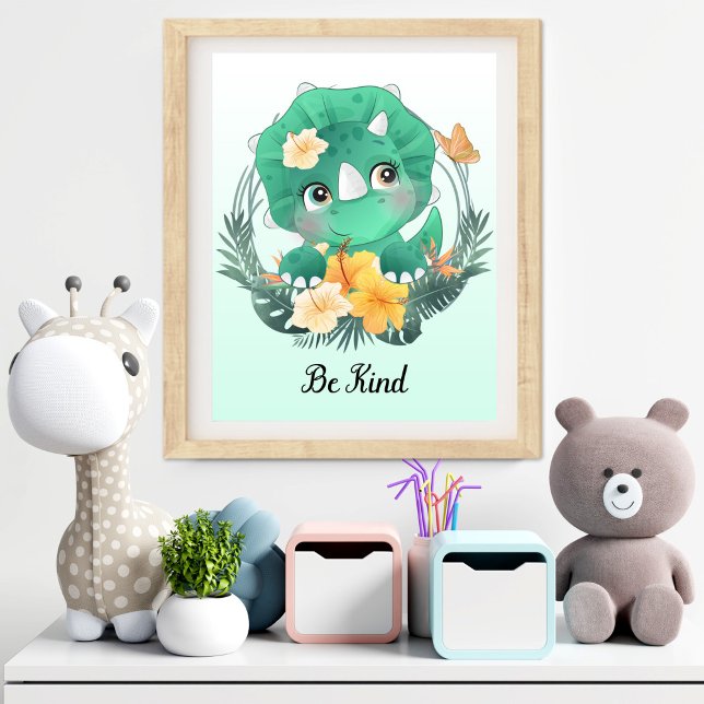 Seien Sie nette Tiere Kinderzimmer Wall Art Fotodruck (Be Kind Animal Nursery Wall Art)
