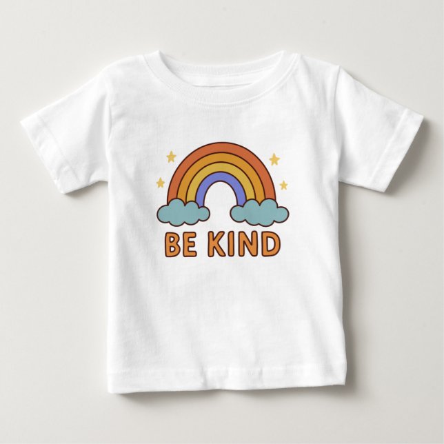 "Seien Sie netter Regenbogen - farbenfrohe Zitatge Baby T-shirt (Vorderseite)