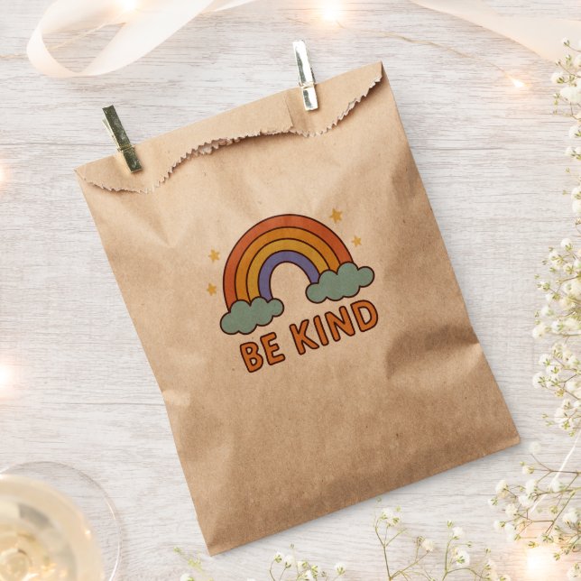 "Seien Sie netter Regenbogen - farbenfrohe Zitatge Geschenktütchen (Ausgeschnitten)