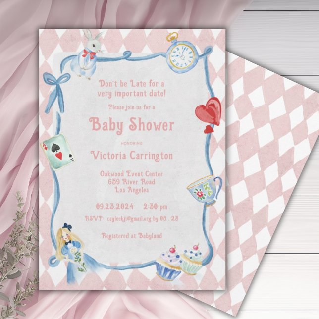 Seien Sie nicht zu spät in der Alice im Wunderland Einladung (Von Creator hochgeladen)