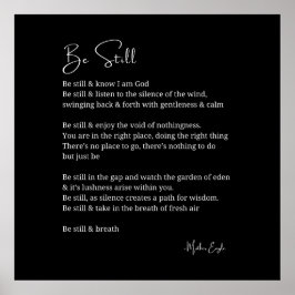 Seien Sie noch bekannt Gedichte Schwarz-weiße Wand Poster