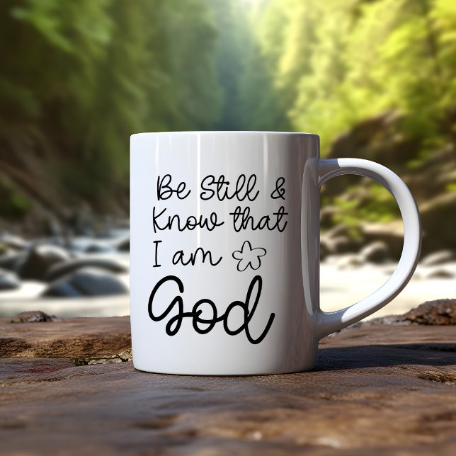 Seien Sie noch Christlicher Bibelverse Kaffeetasse (Be still and know that I am God)