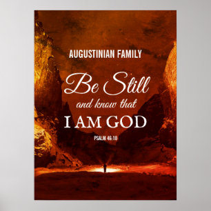 SEIEN SIE NOCH UND WISSEN Psalm 46:10 Christlich Poster