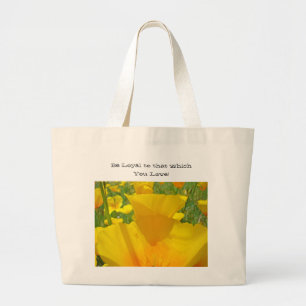 Seien Sie offen, was Sie Liebe! Tote Bag Poppy Blu Jumbo Stoffbeutel