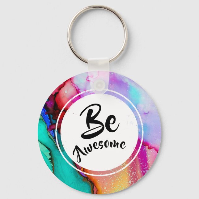 Seien Sie Phantastisch, rosa und türkisfarben, Abs Schlüsselanhänger (Vorderseite)