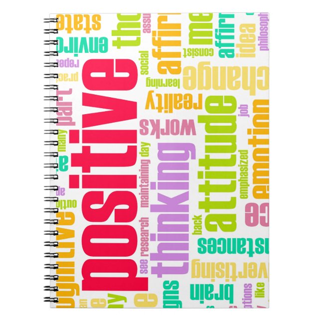 Seien Sie positiv! Bleibe Sie positiv! Notizblock (Vorderseite)