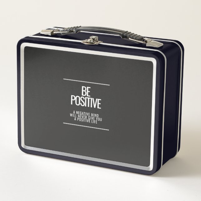 Seien Sie positiv Metall Lunchbox - Essen Inspirat (Vorderseite)