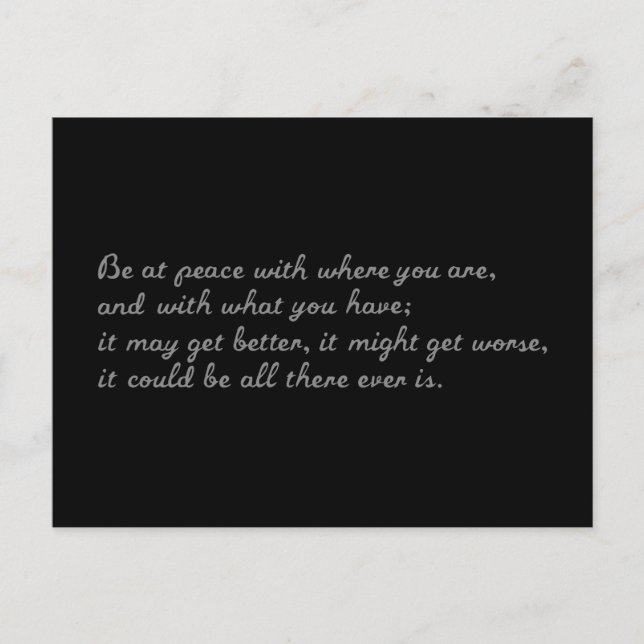 Seien Sie ruhig Postkarte (Vorderseite)