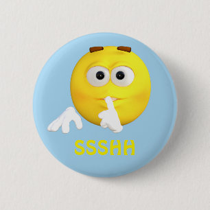 Seien Sie ruhiges Emoji Emoticon-Cartoon-Gesicht Button