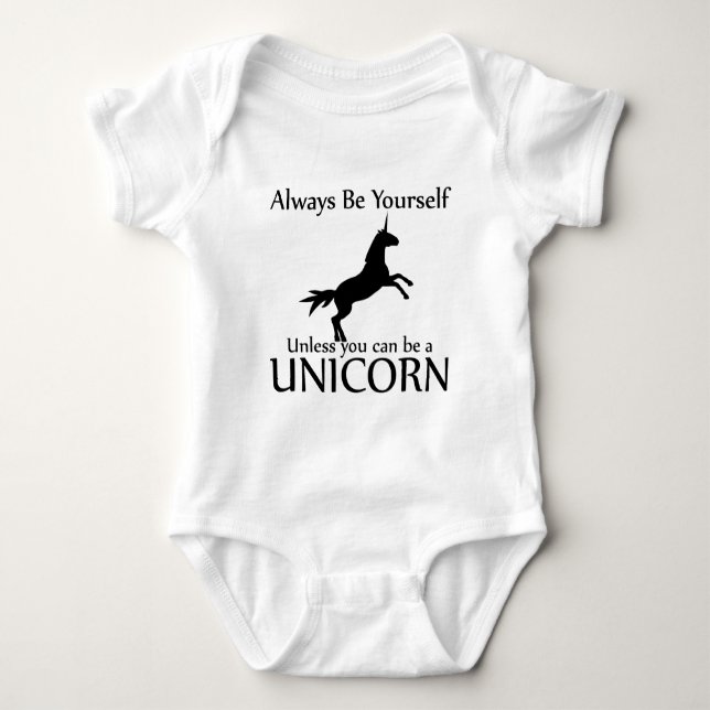 Seien Sie selbst Einhorn Baby Strampler (Vorderseite)