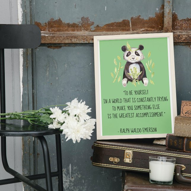 Seien Sie selbst Emerson Zitat mit Boho Panda Poster (Von Creator hochgeladen)